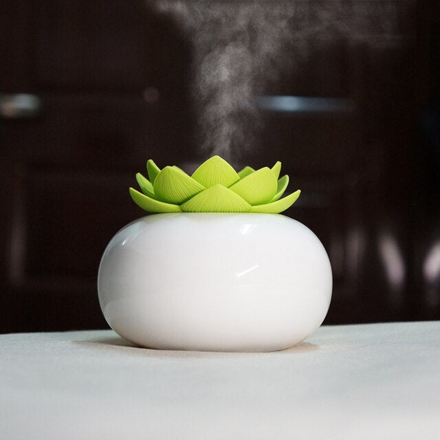 BowLift | Lotiscent | Ceramic Lotus Aroma Humidifier – Ultrasonic Essential Oil Diffuser for Relaxation & Wellness