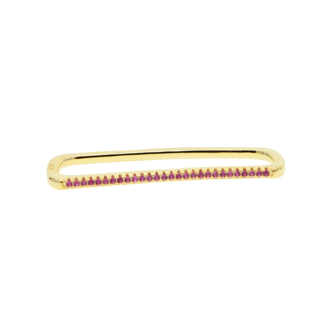 BowLift | 1 piece ear white rainbow cz rectangle cuff earring