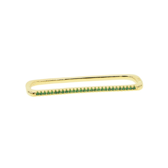 BowLift | 1 piece ear white rainbow cz rectangle cuff earring
