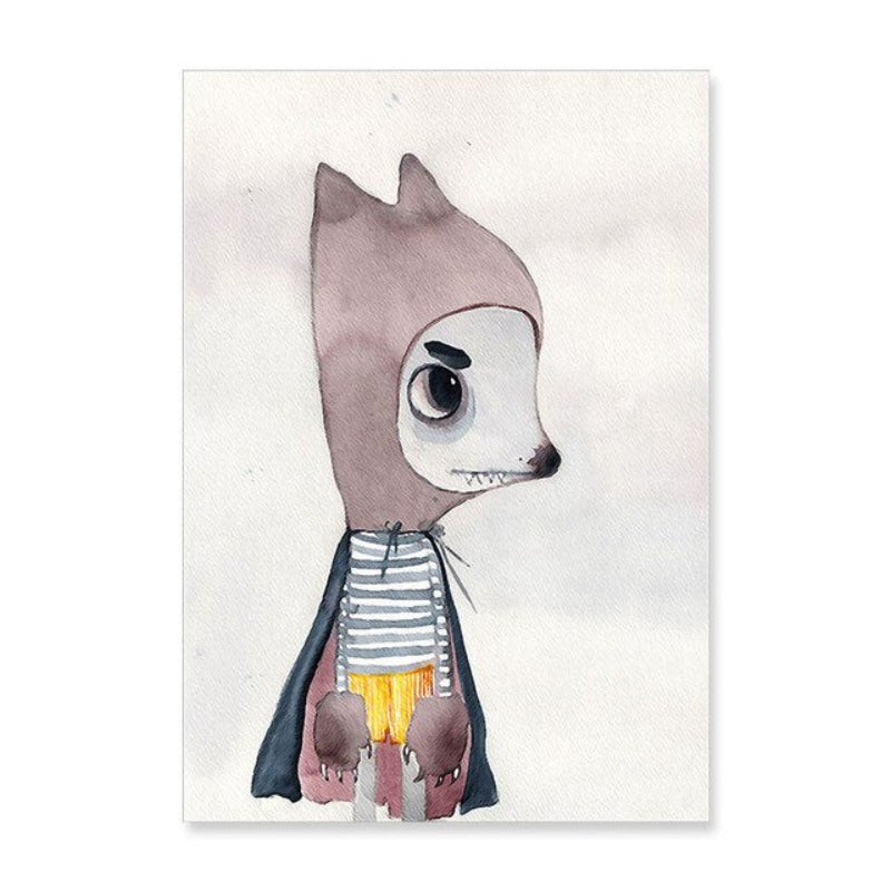 Watercolor Cartoon - Canvas Wall Art Painting | Bowlift