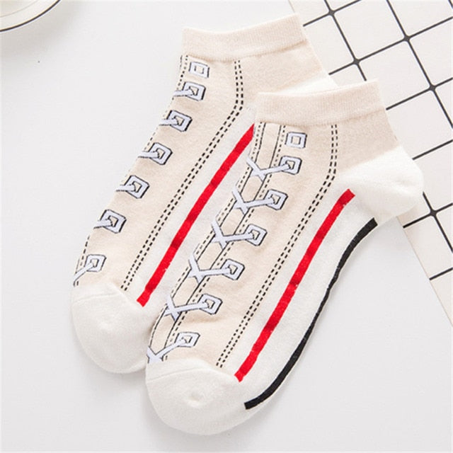 BowLift | Hipster 3D Canvas Shoes Printed Ankle Socks