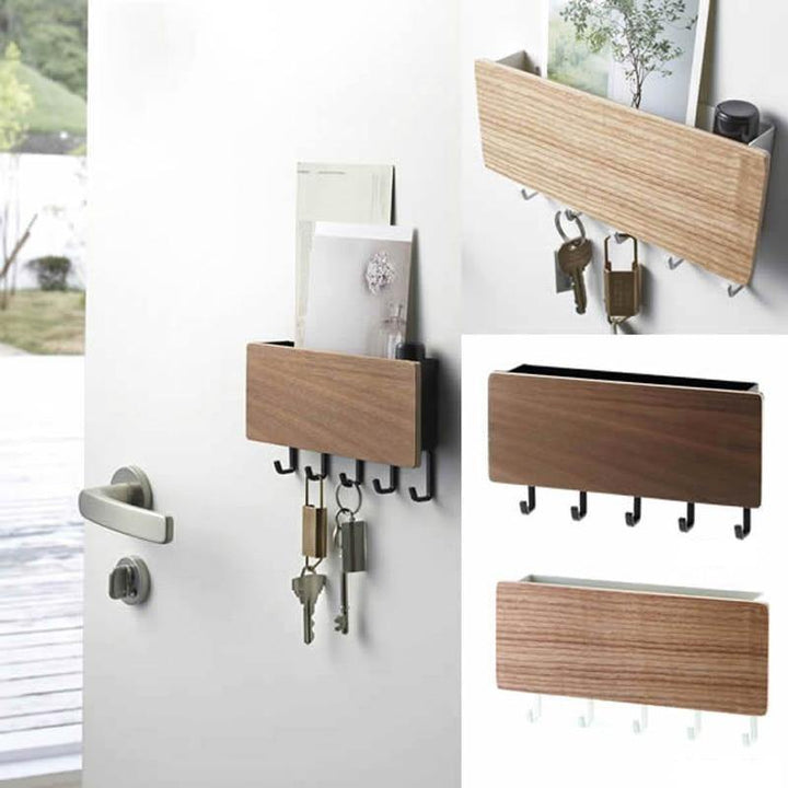 BowLift | KeyOrganize Wood Key Holder Wall Shelf | Multifunctional & Stylish | Wall Decor & Storage