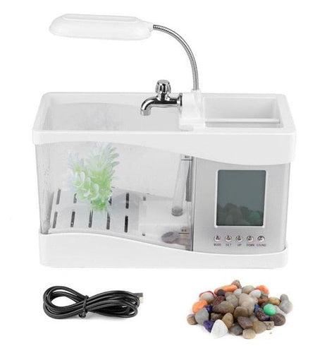 LCD Clock Mini Fish Tank Aquarium | Bowlift