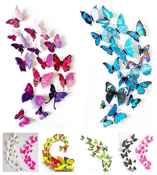 Butterfly 3D Wall Stickers - 12 Pieces | Bowlift