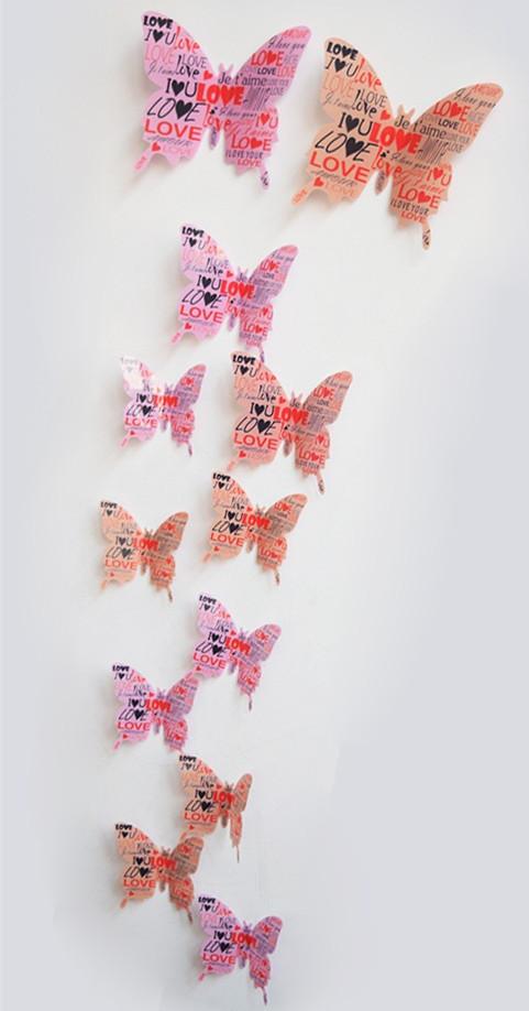 Butterfly 3D Wall Stickers - 12 Pieces | Bowlift