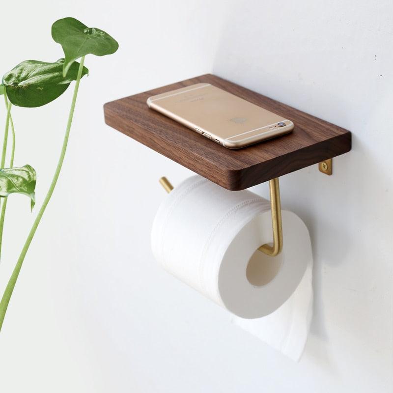WoodNest - Stylish Wooden Toilet Roll Holder with Storage Bowlift