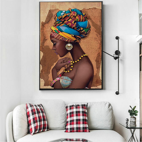 African Black Woman - Canvas Wall Art Painting | Bowlift
