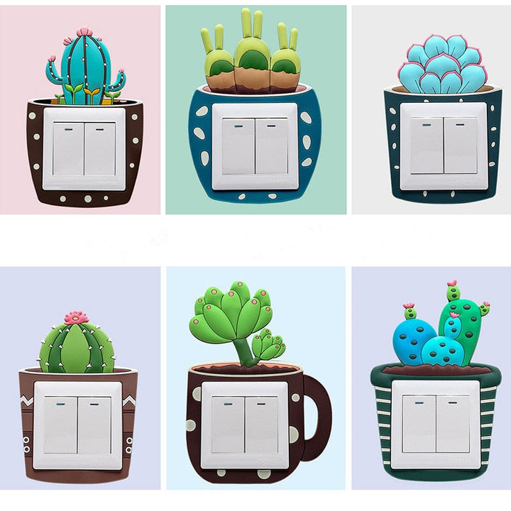 BowLift | Luminous Cactus Socket Cover Sticker