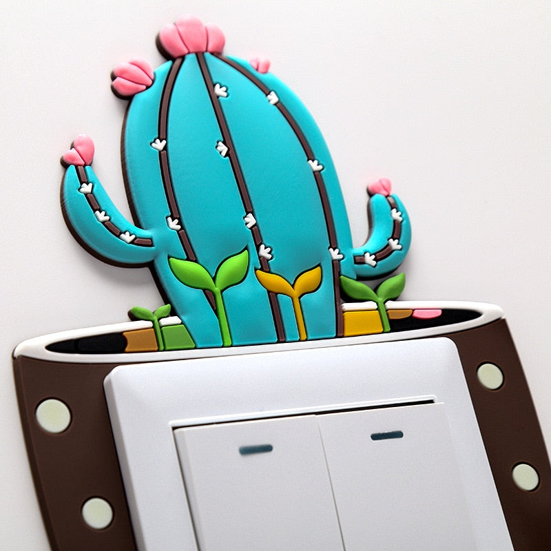Luminous Cactus Socket Cover Sticker | Bowlift