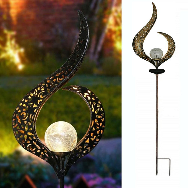 BowLift | IgnisLuxe LED Garden Light with Artificial Flame Look | Solar Powered | Atmospheric Outdoor Lighting | Decor for Garden & Terrace