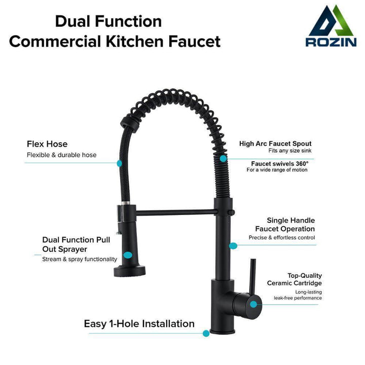 BowLift | 360 Degree Rotation Stream Sprayer Kitchen Faucet