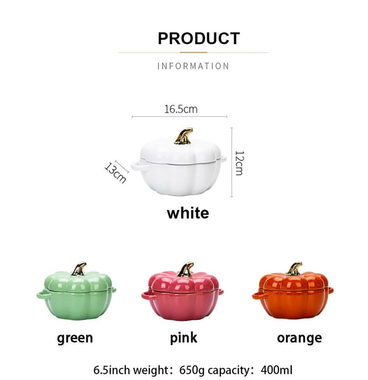 BowLift | Pumpkin Shape Baking Bowl With Glazed Lid