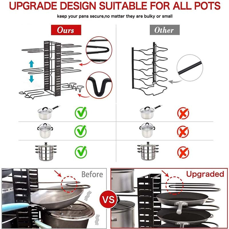 BowLift | Adjustable Multi-Tier Kitchen Pan Organizer