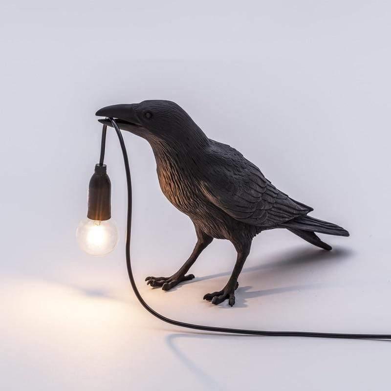NachtRaaf Ambient Lamp – Decorative bird lamp made of resin for warm lighting | Bowlift