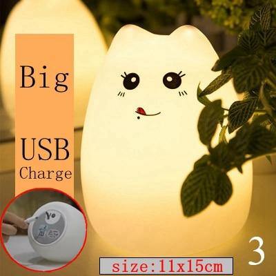 BowLift | Colorful LED Silicone Touch Sensor Cat Night Lamp