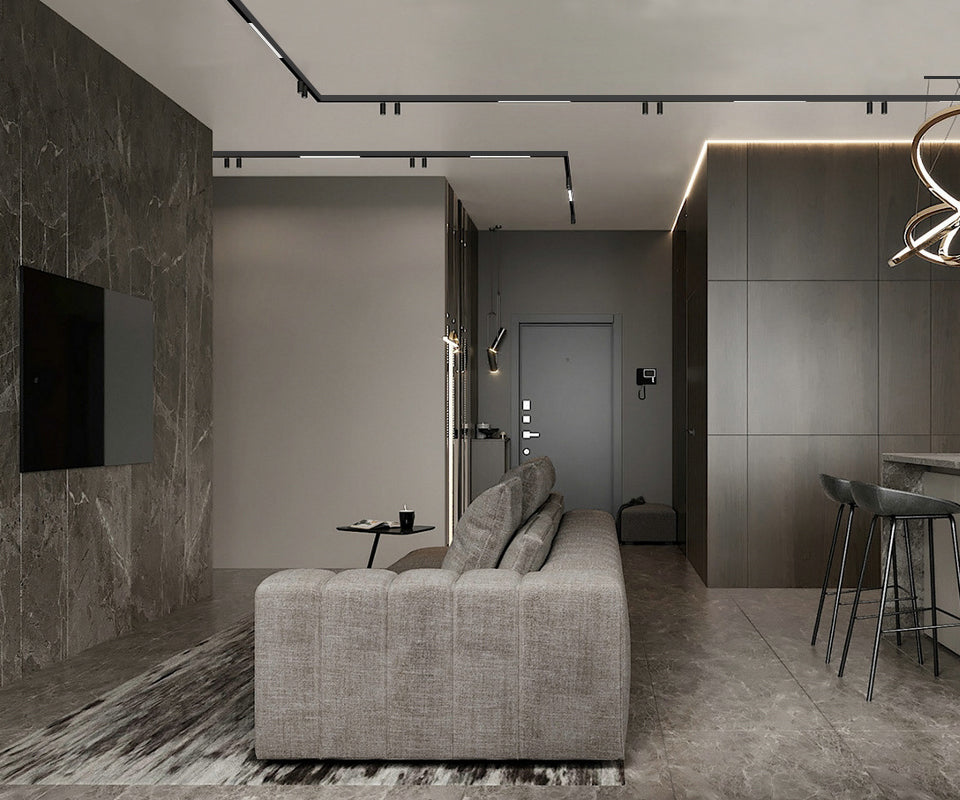 BowLift | Wall-Mounted Black Continuous Magnetic Track System Light