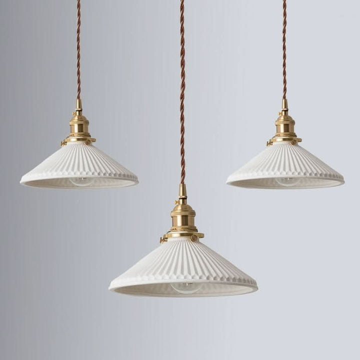 BowLift | Scandinavian White Ceramic Pendant Light