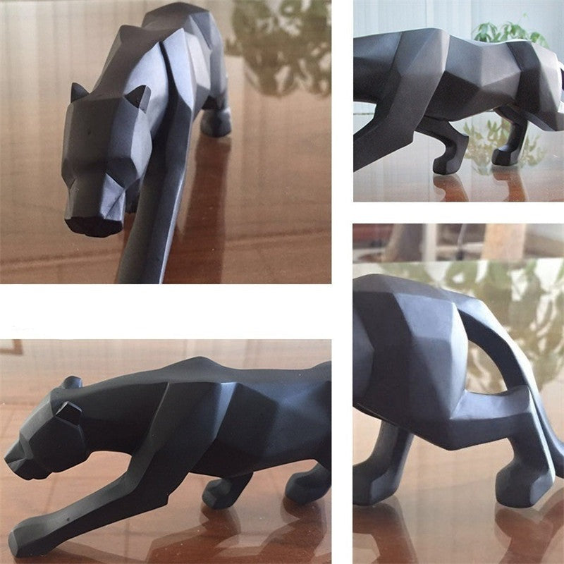 BowLift | Modern Resin Geometric Black Panther Sculpture