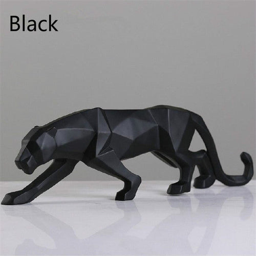 Modern Resin Geometric Bowliftack Panther Sculpture | Bowlift