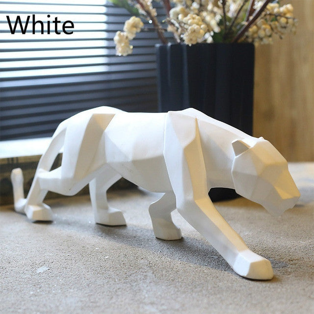 BowLift | Modern Resin Geometric Black Panther Sculpture