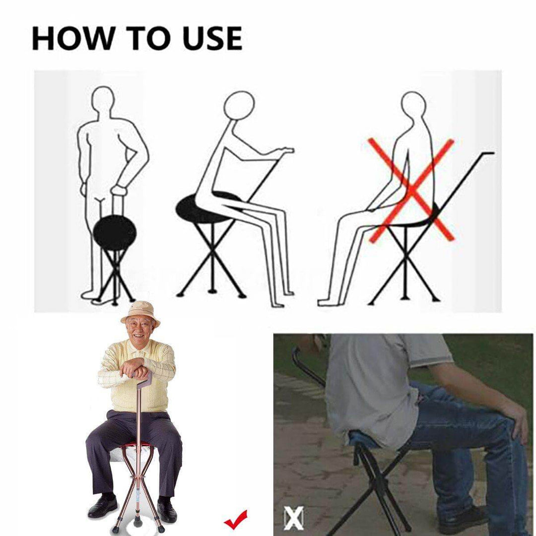 Lightweight Foldable Portable Walking Stool | Bowlift
