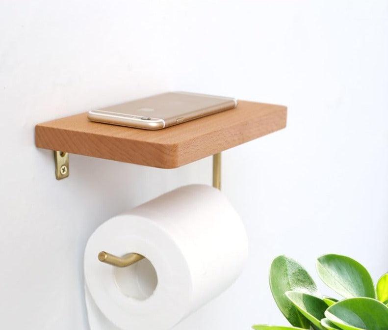 WoodNest - Stylish Wooden Toilet Roll Holder with Storage Bowlift