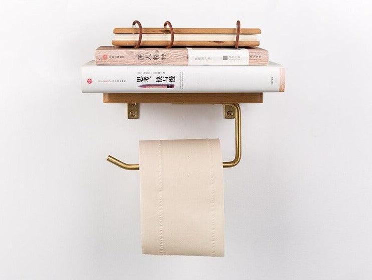 WoodNest - Stylish Wooden Toilet Roll Holder with Storage Bowlift