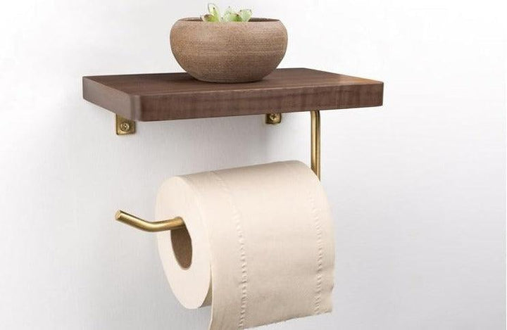 WoodNest - Stylish Wooden Toilet Roll Holder with Storage Bowlift
