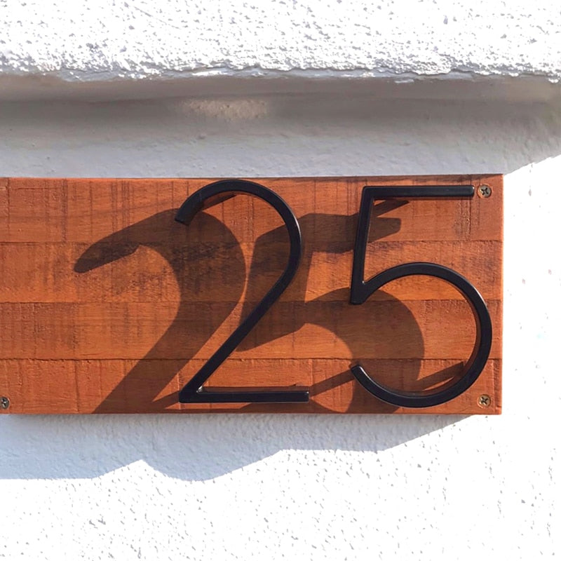 BowLift | Royelux Modern House Numbers - Stainless Zinc Alloy, Black Finish, 5" High