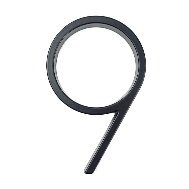 BowLift | Royelux Modern House Numbers - Stainless Zinc Alloy, Black Finish, 5" High