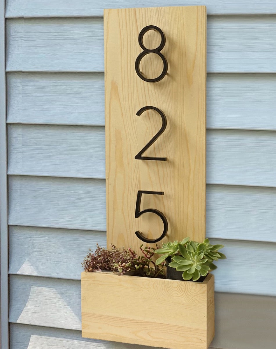 BowLift | Royelux Modern House Numbers - Stainless Zinc Alloy, Black Finish, 5" High