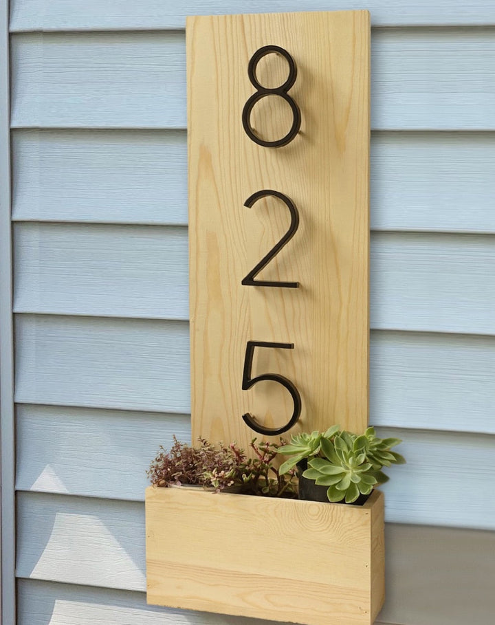 BowLift | Royelux Modern House Numbers - Stainless Zinc Alloy, Black Finish, 5" High