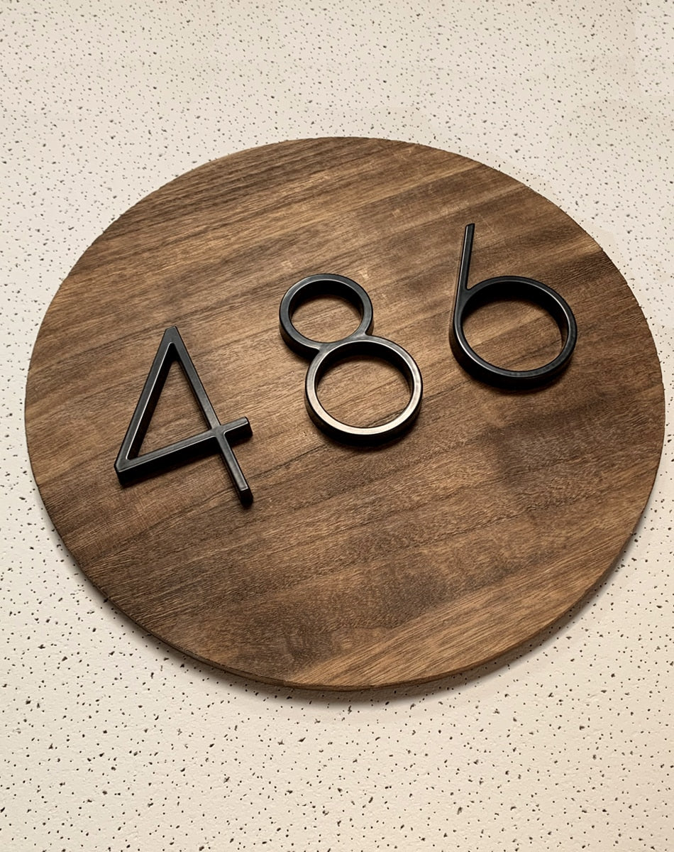 BowLift | Royelux Modern House Numbers - Stainless Zinc Alloy, Black Finish, 5" High