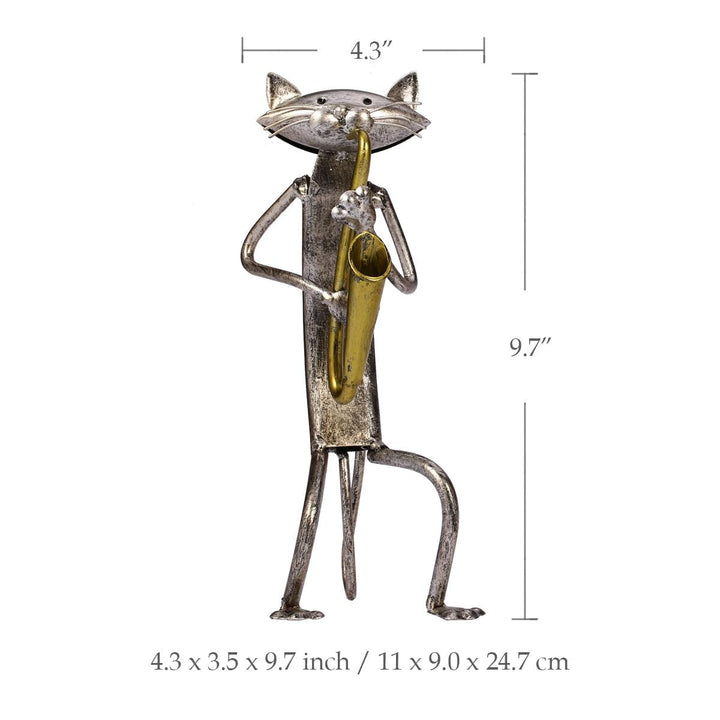 3 Mini Musician Cats Modern Sculpture | Bowlift
