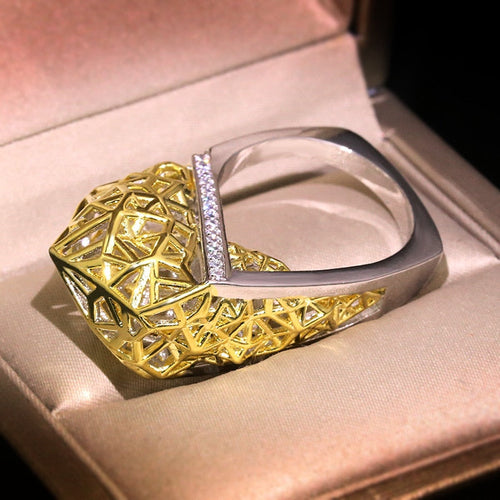 BowLift | Modern Unique Bird Nest Hollow Network Ring