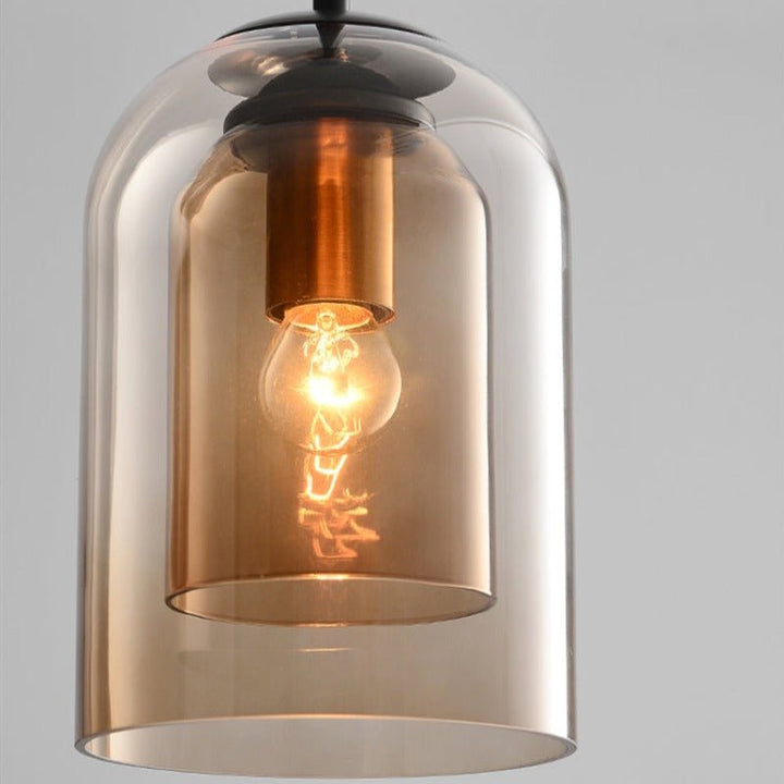 Double glass pendant light Bowlift