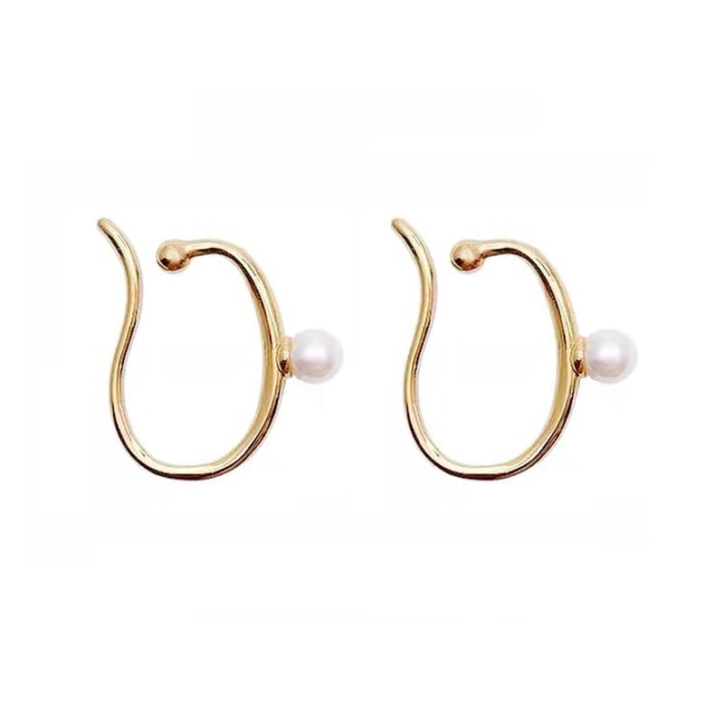 BowLift | Minimalist Simulated Round Small Pearl Ear Cuff Earrings For Women
