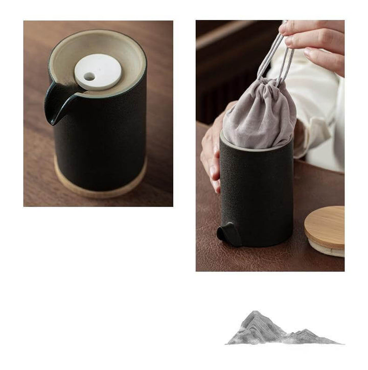 BowLift | Portable Travel Ceramic Mountain Teapot With 3 Cups