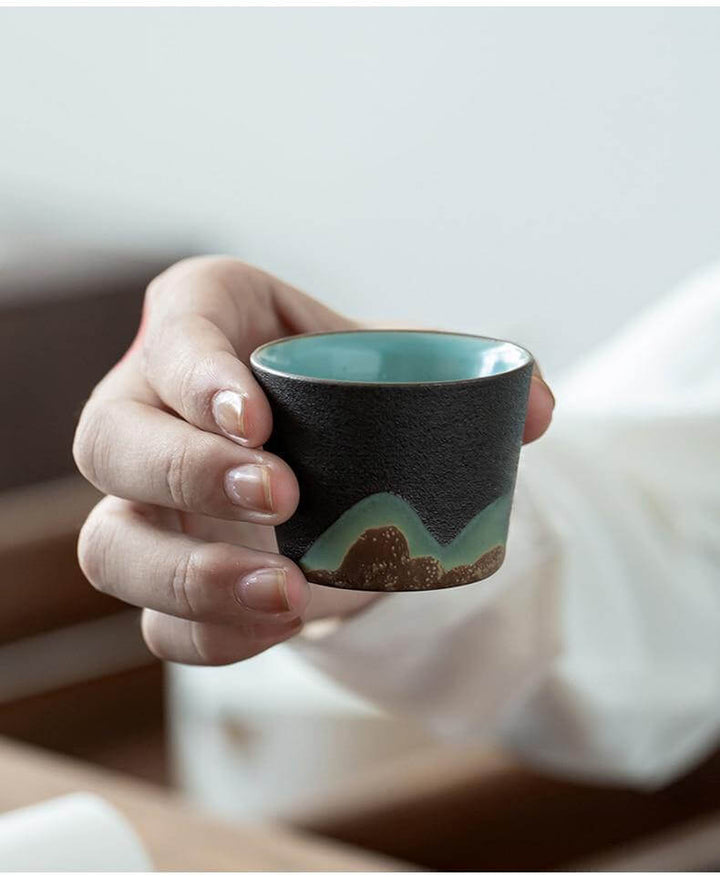 BowLift | Portable Travel Ceramic Mountain Teapot With 3 Cups