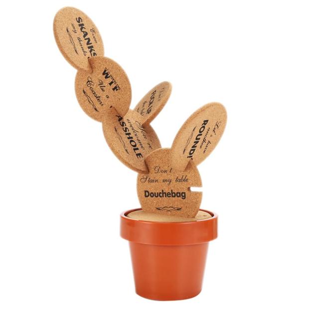 BowLift | Non-Slip Cactus Coaster Set