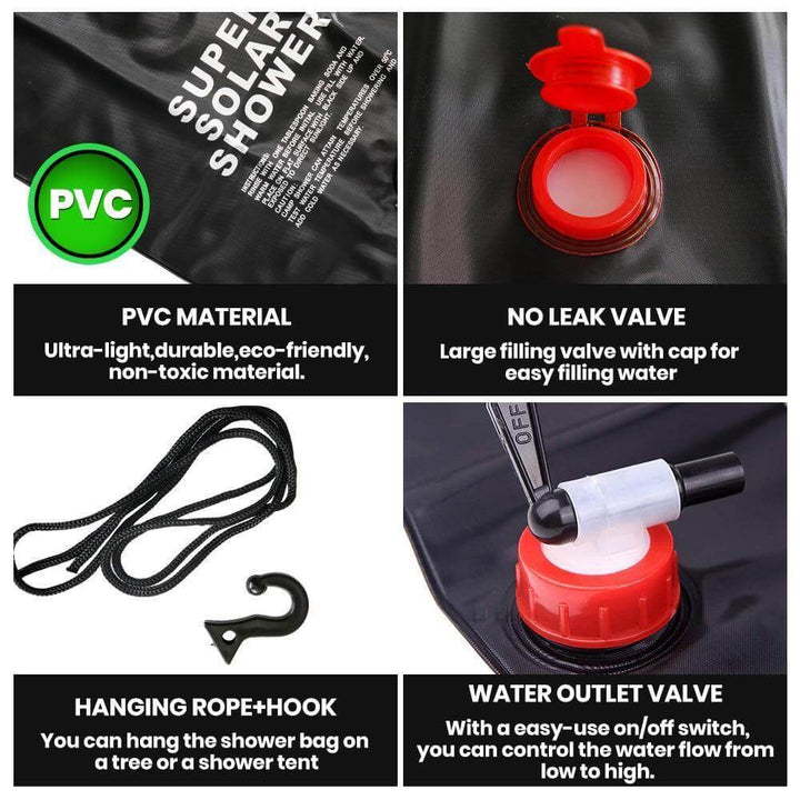Portable Solar Heated Camping Shower Bag | Bowlift