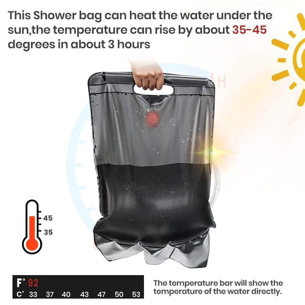 Portable Solar Heated Camping Shower Bag | Bowlift
