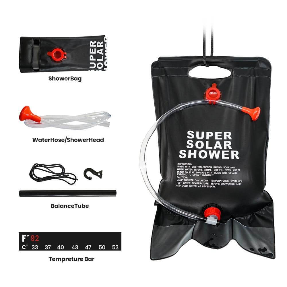 Portable Solar Heated Camping Shower Bag | Bowlift