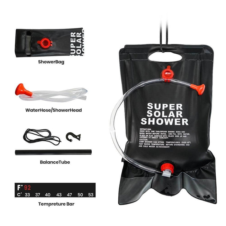 Portable Solar Heated Camping Shower Bag | Bowlift