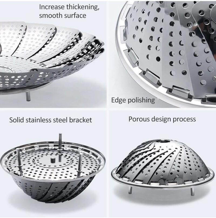 BowLift | Vegetable Folding Stainless Steel Steaming Rack