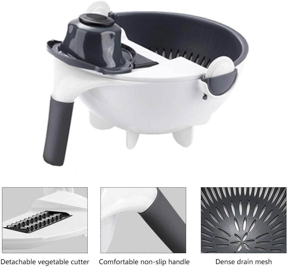 BowLift | Multifunctional Rotate Vegetable Cutter With Drain Basket