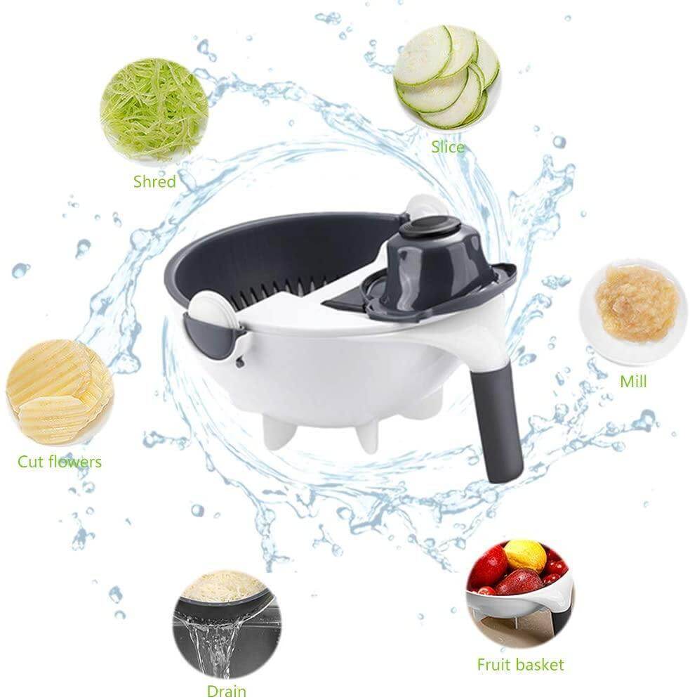 BowLift | Multifunctional Rotate Vegetable Cutter With Drain Basket