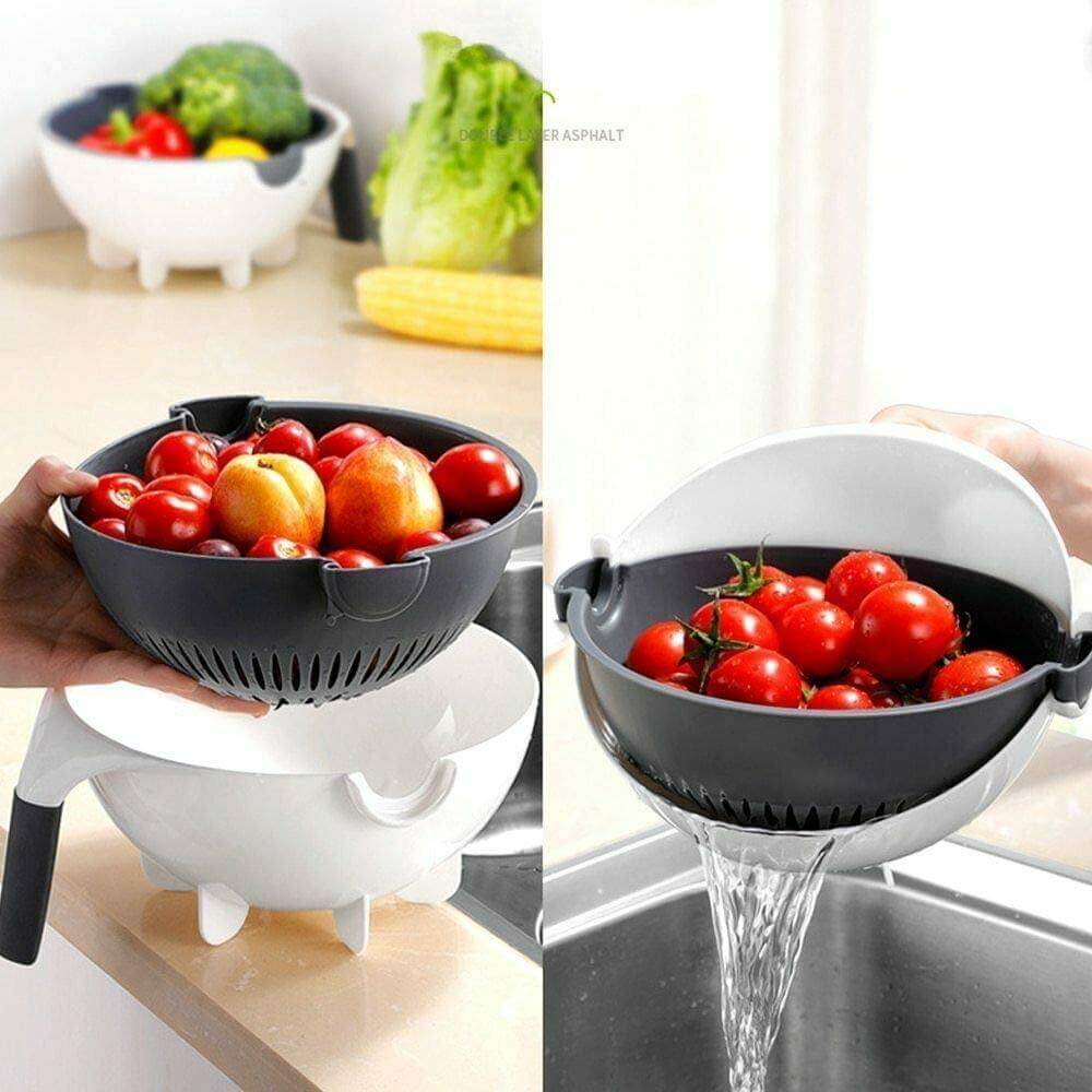 BowLift | Multifunctional Rotate Vegetable Cutter With Drain Basket