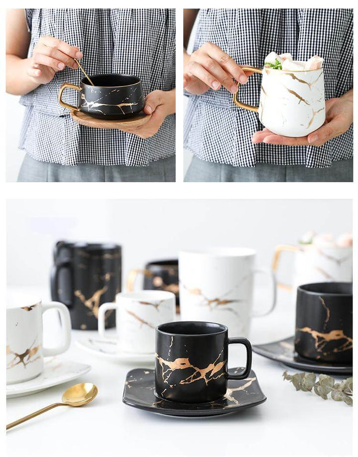 BowLift | Elegant Nordic Marble Ceramic Coffee Mugs