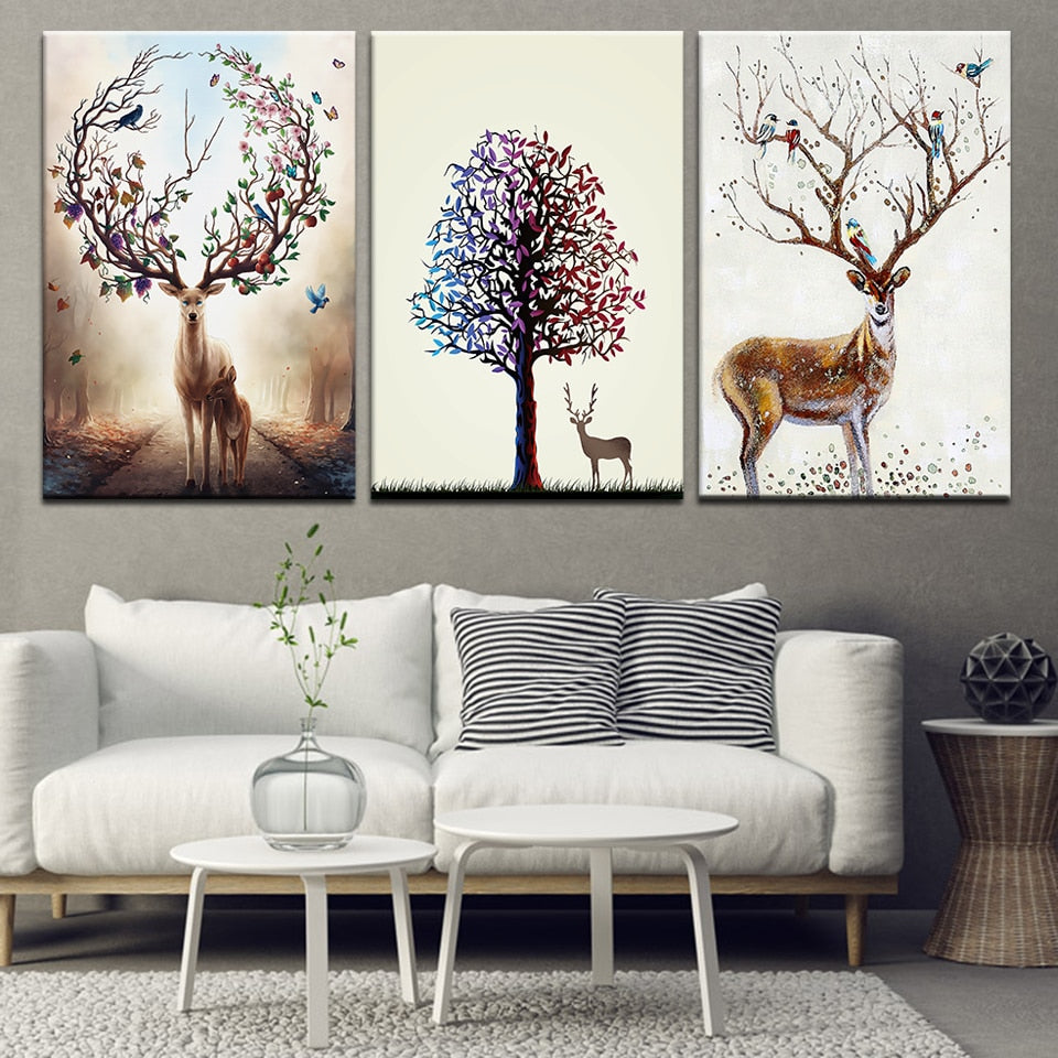Sika Deer - Canvas Wall Art Painting | Bowlift